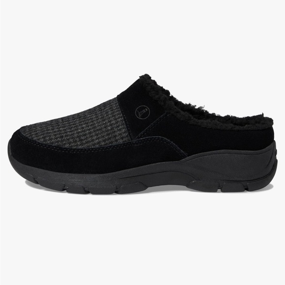 LANDS’ END Sherpa Lined Suede All Weather Black Mule Size 10 Durable Gothic Goth - Picture 4 of 12